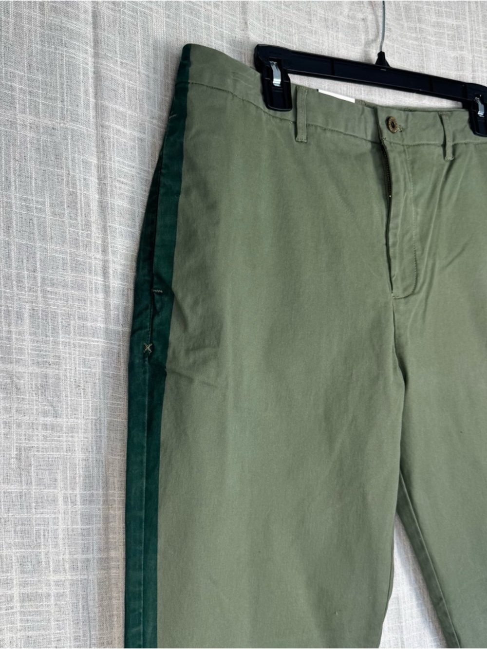 Scotch & Soda Olive Green Side Stripe Pants 33x32 Tailored Chino Trouser - Picture 2 of 9